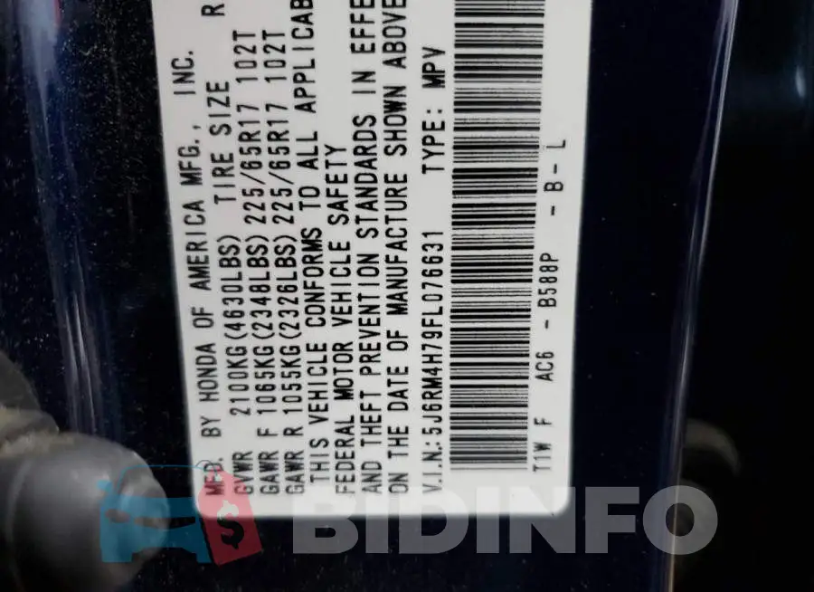 5J6RM4H79FL076631 Photo# 13