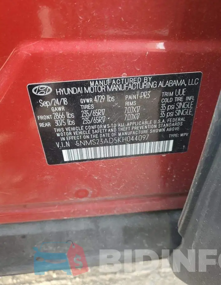 5NMS23AD5KH044097 Photo# 13