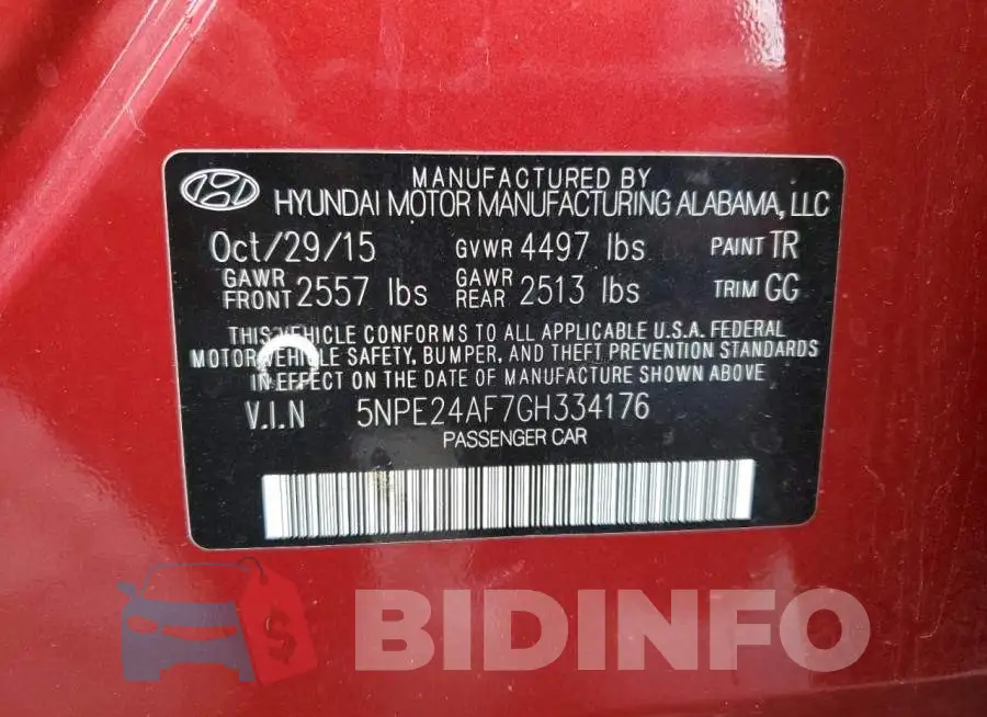 5NPE24AF7GH334176 Photo# 12