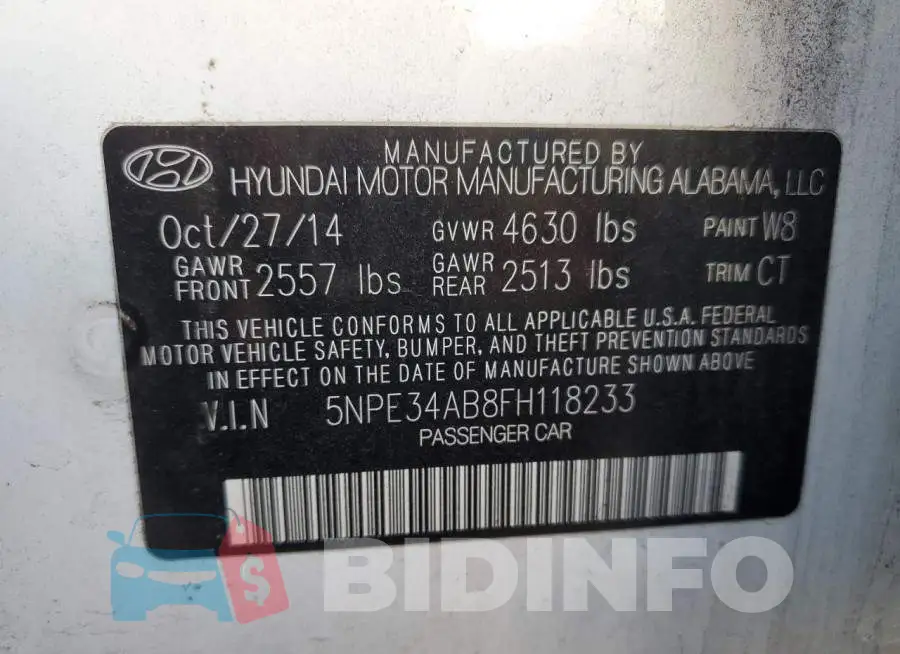 5NPE34AB8FH118233 Photo# 12