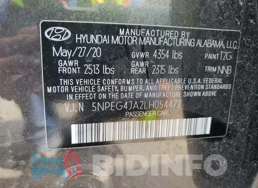 5NPEG4JA2LH054472 Photo# 12