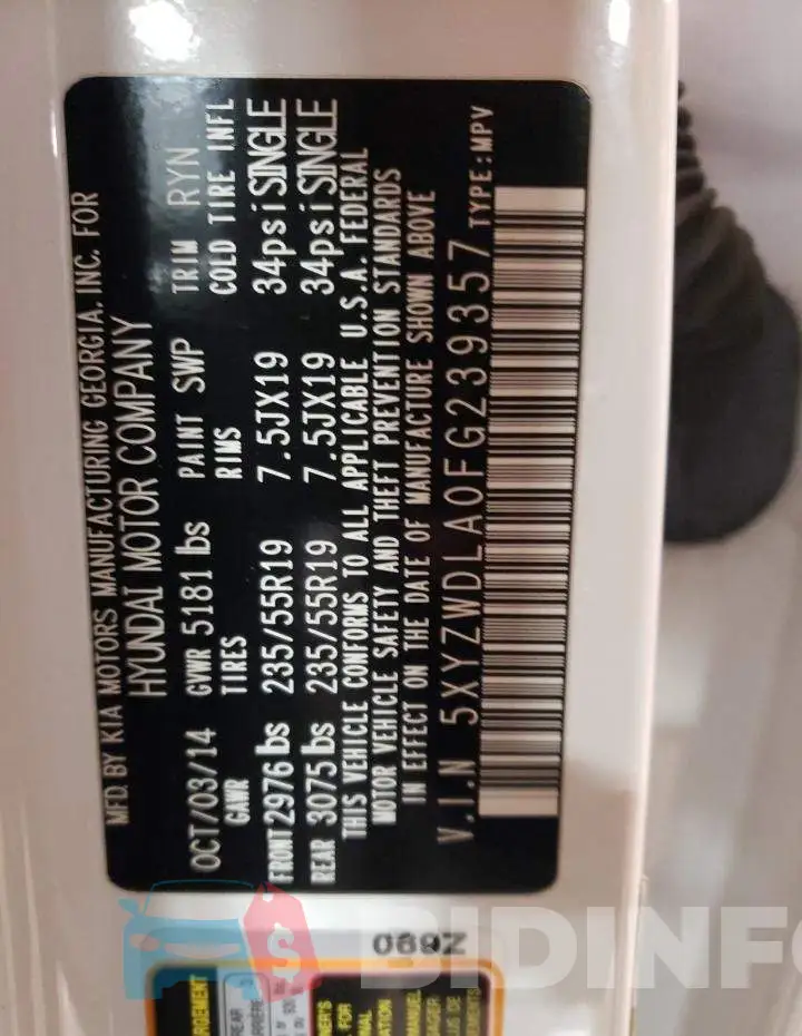 5XYZWDLA0FG239357 Photo# 12