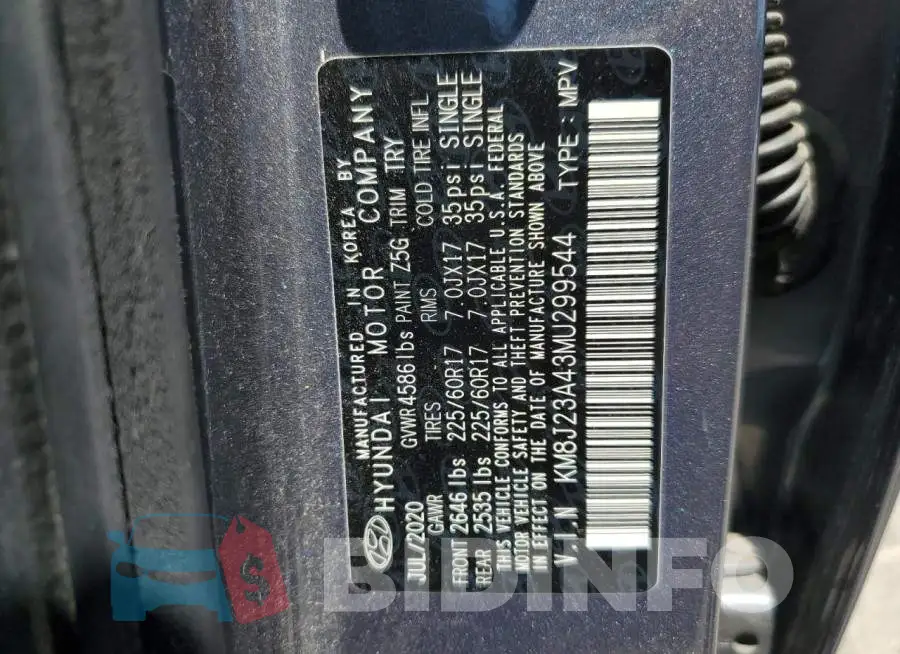 KM8J23A43MU299544 Photo# 12