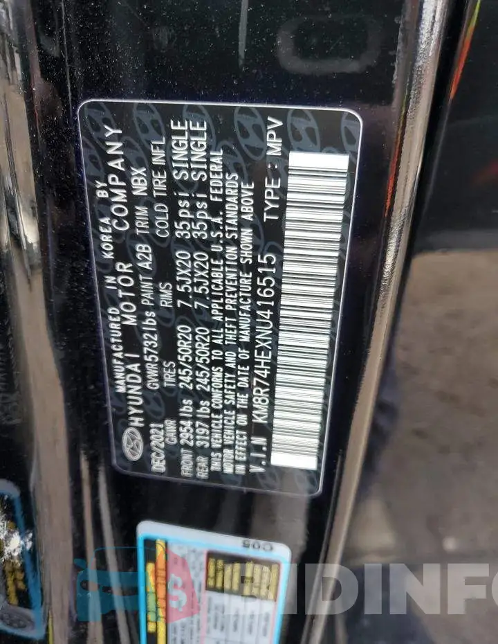 KM8R74HEXNU416515 Photo# 13