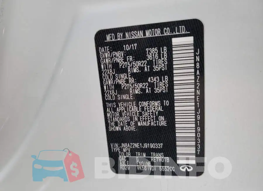 JN8AZ2NE1J9190337 Photo# 13