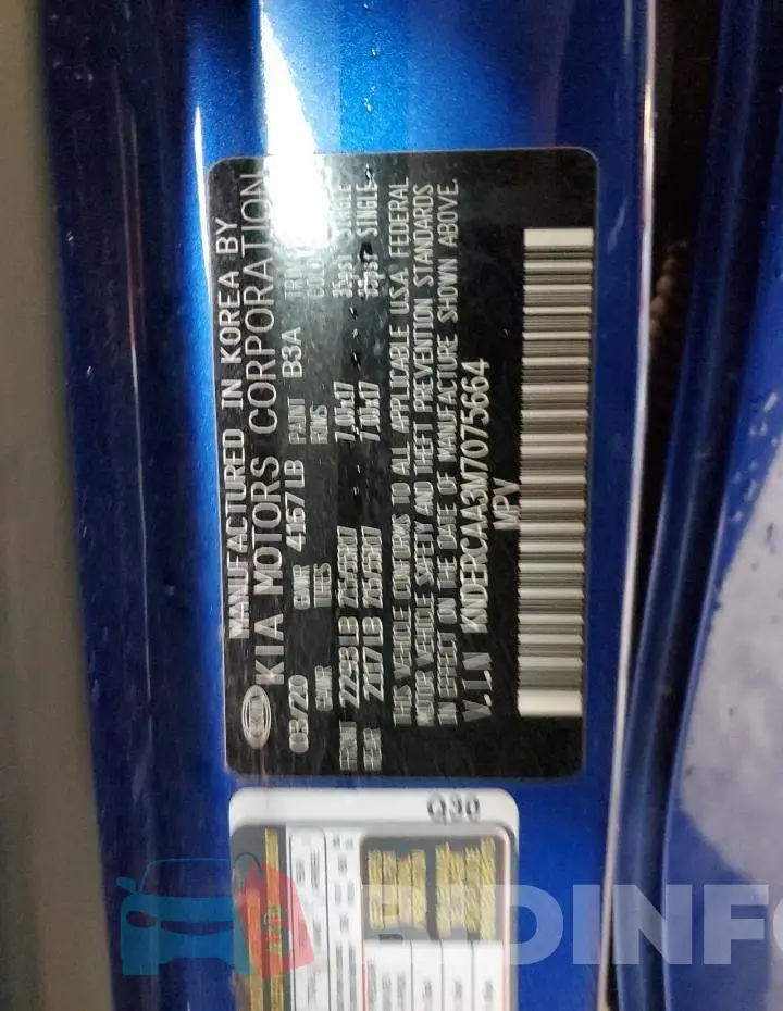 KNDERCAA3M7075664 Photo# 12