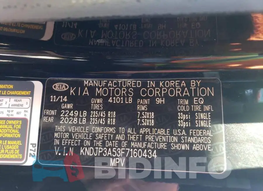 KNDJP3A53F7160434 Photo# 13