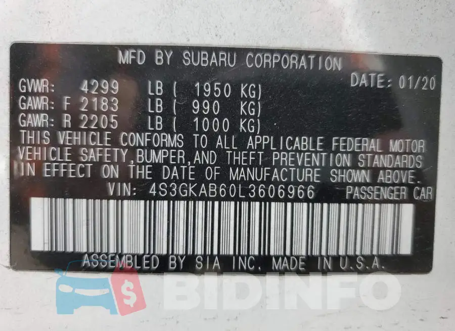4S3GKAB60L3606966 Photo# 12