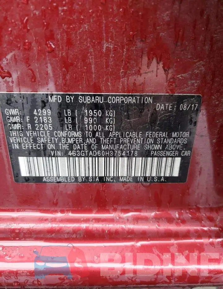 4S3GTAD60H3754178 Photo# 12