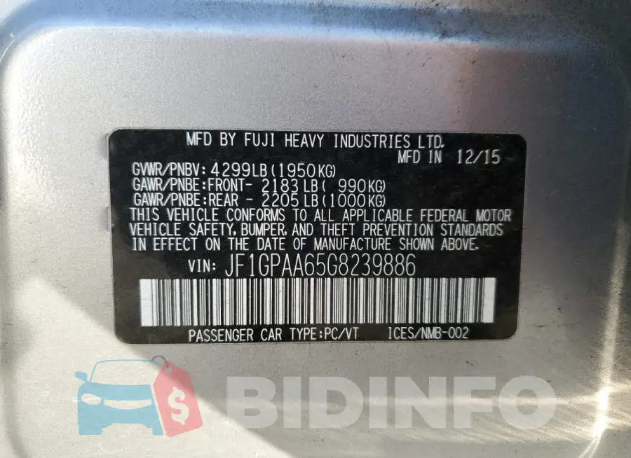 JF1GPAA65G8239886 Photo# 12