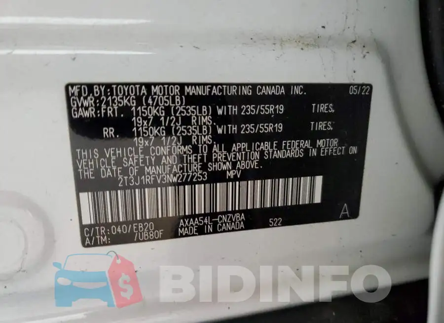2T3J1RFV3NW277253 Photo# 13