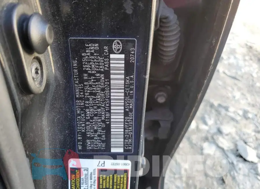 4T1BF1FK5FU060701 Photo# 12