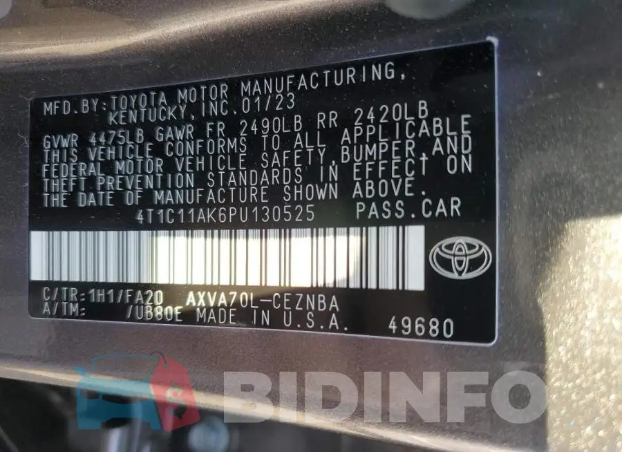 4T1C11AK6PU130525 Photo# 12