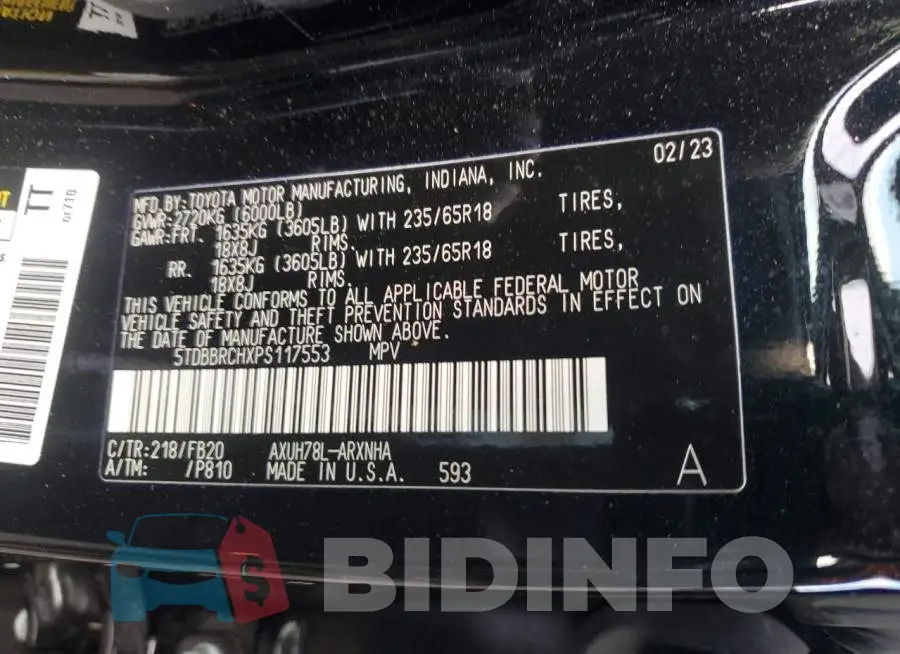 5TDBBRCHXPS117553 Photo# 13