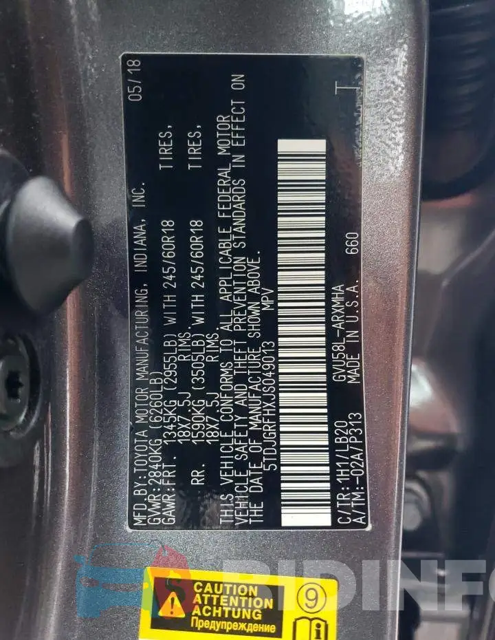 5TDJGRFHXJS049013 Photo# 12