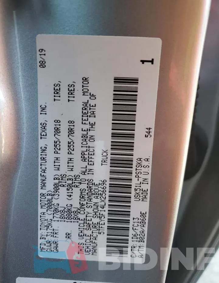 5TFEY5F14LX256696 Photo# 12