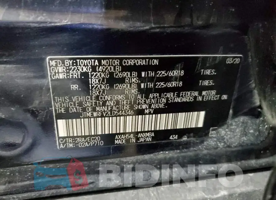 JTMEWRFV2LD544346 Photo# 13