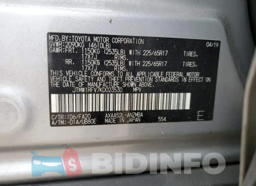 JTMW1RFV7KD023530 Photo# 12