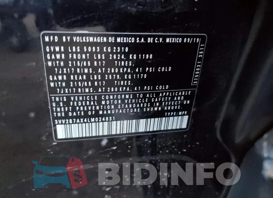 3VV2B7AX4LM024831 Photo# 13