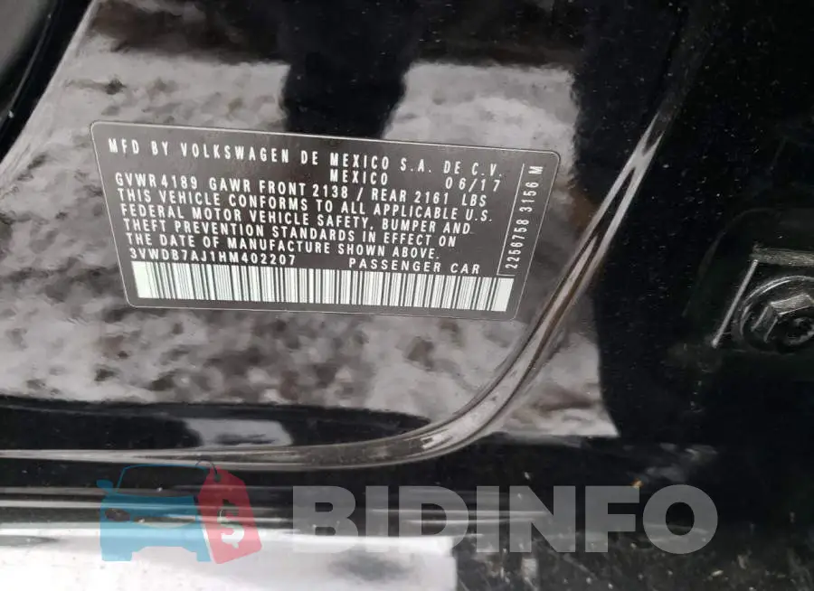 3VWDB7AJ1HM402207 Photo# 12
