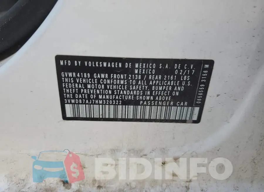 3VWDB7AJ7HM320322 Photo# 12