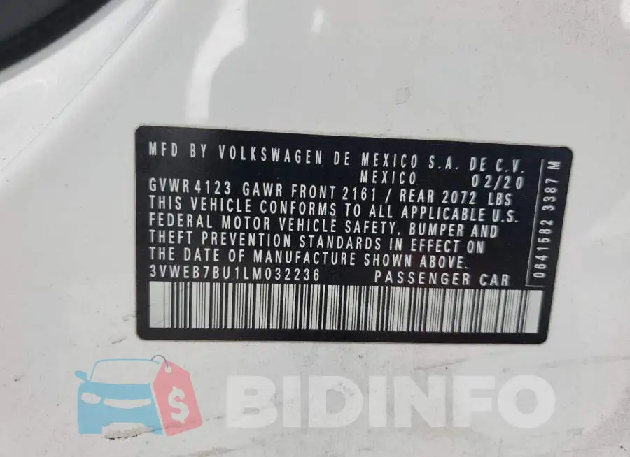 3VWEB7BU1LM032236 Photo# 12
