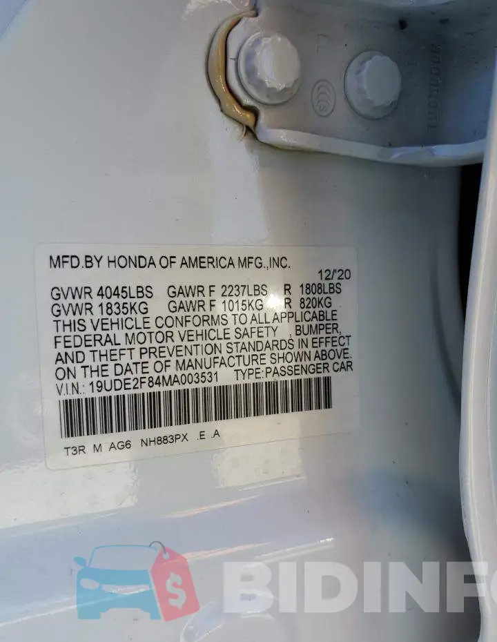 19UDE2F84MA003531 Photo# 12