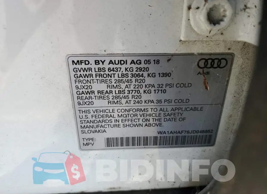 WA1AHAF78JD045652 Photo# 13