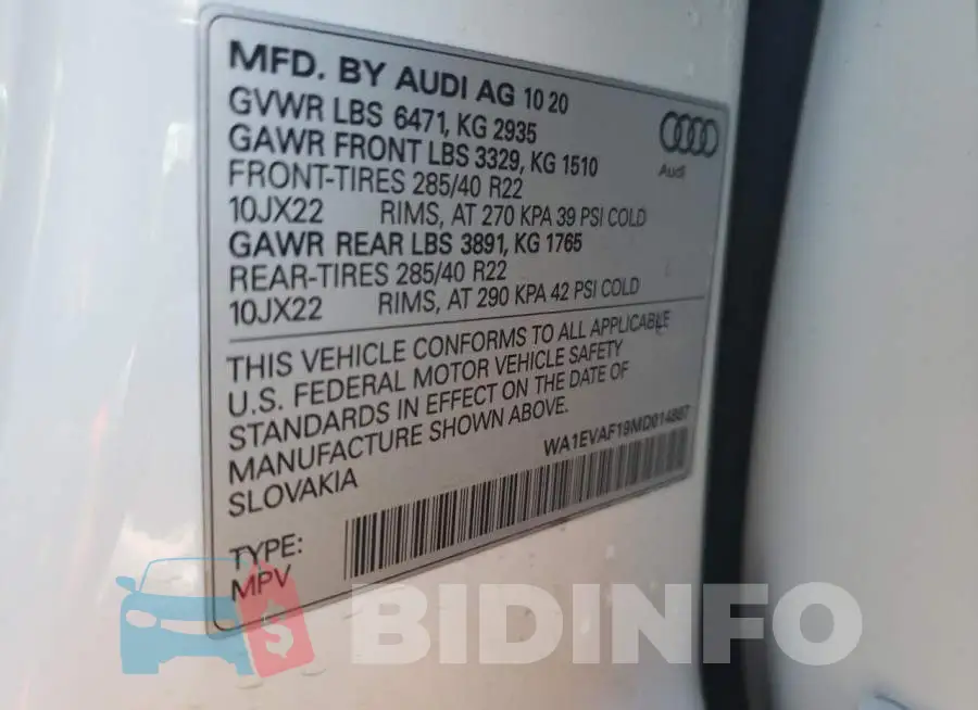 WA1EVAF19MD014887 Photo# 13