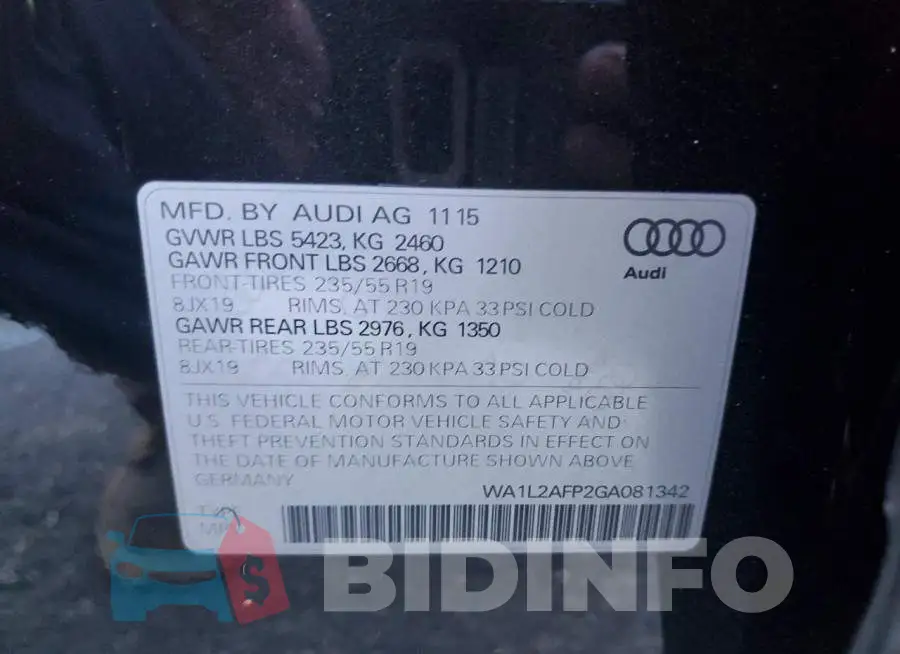 WA1L2AFP2GA081342 Photo# 12