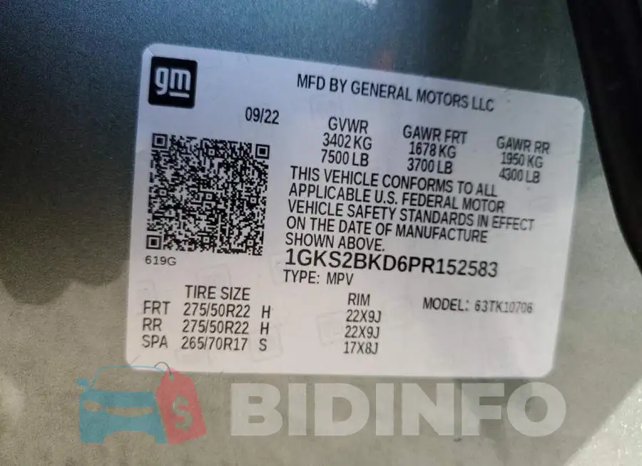 1GKS2BKD6PR152583 Photo# 12