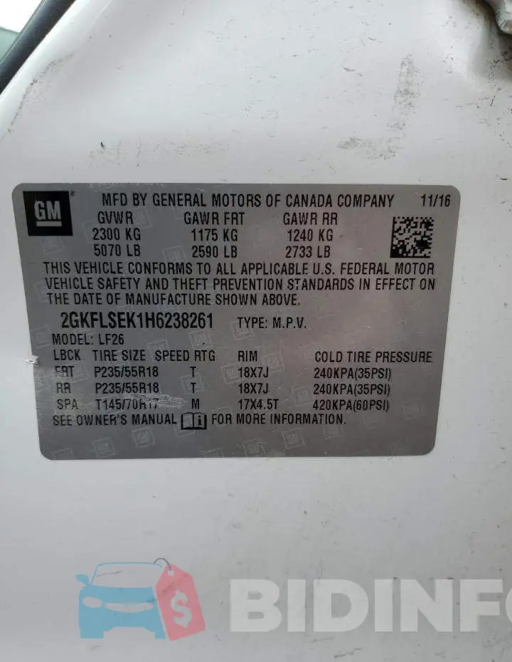 2GKFLSEK1H6238261 Photo# 12