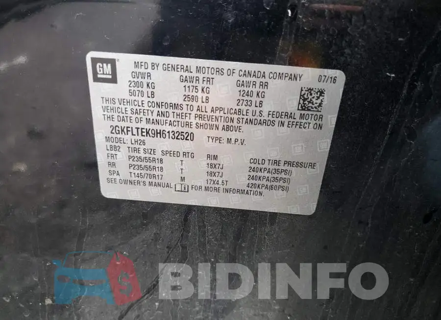 2GKFLTEK9H6132520 Photo# 13