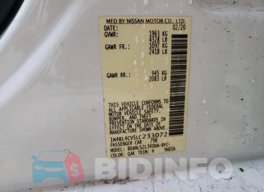 1N4BL4CV5LC233072 Photo# 14