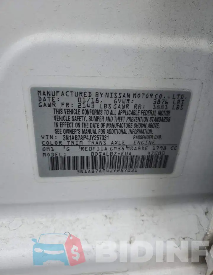 3N1AB7AP4JY257031 Photo# 12