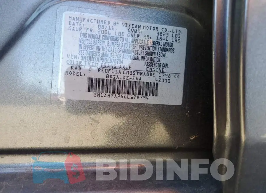3N1AB7AP5GL678794 Photo# 12
