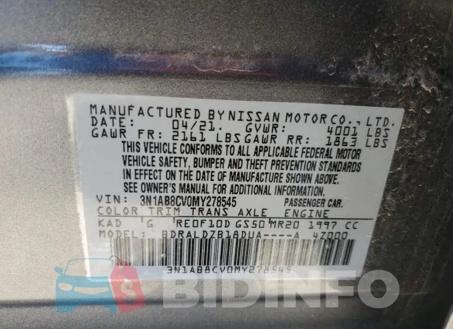 3N1AB8CV0MY278545 Photo# 12