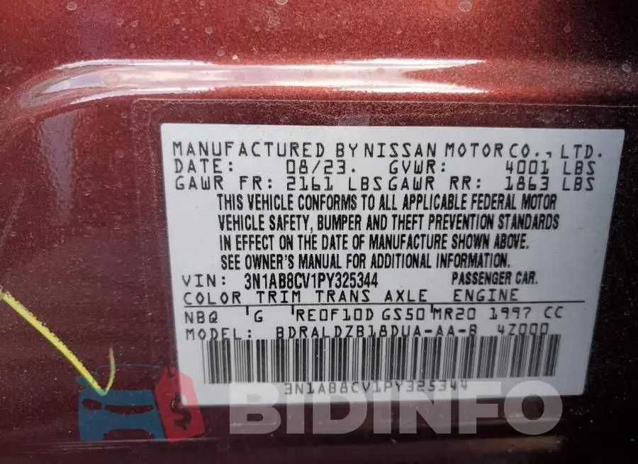 3N1AB8CV1PY325344 Photo# 13