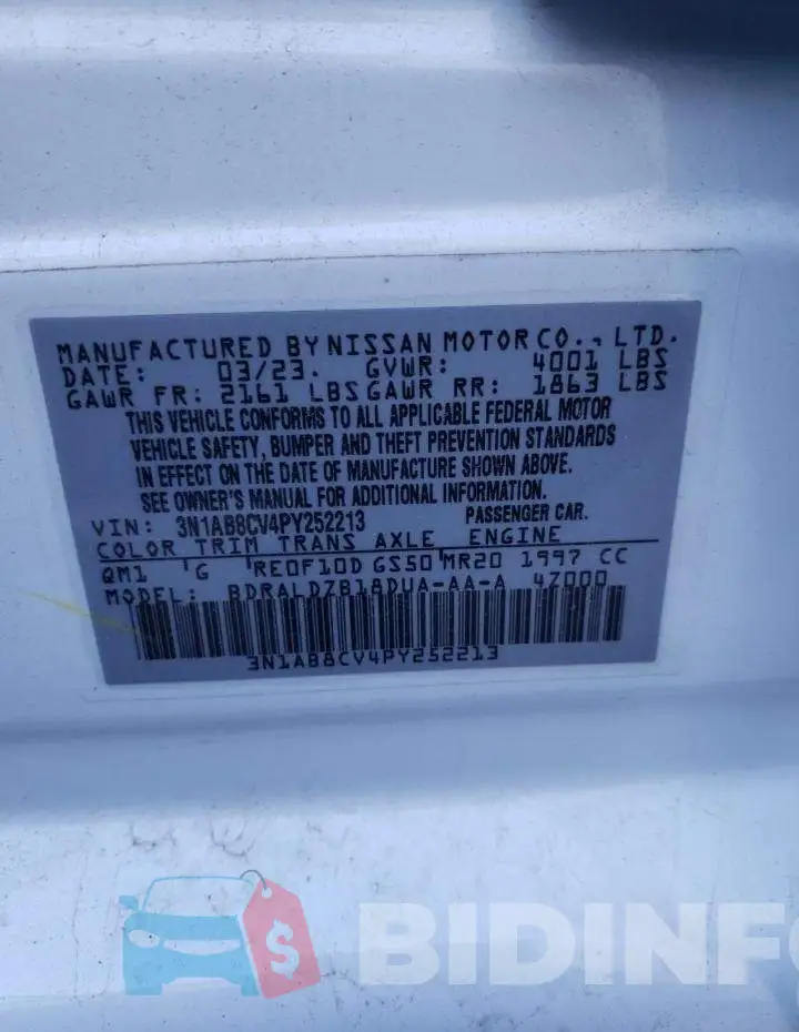 3N1AB8CV4PY252213 Photo# 12