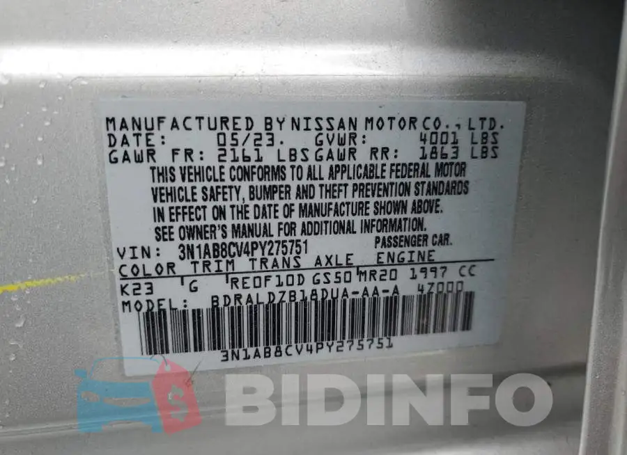 3N1AB8CV4PY275751 Photo# 12