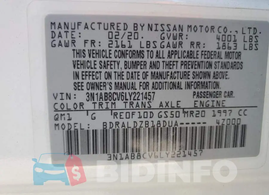 3N1AB8CV6LY221457 Photo# 12