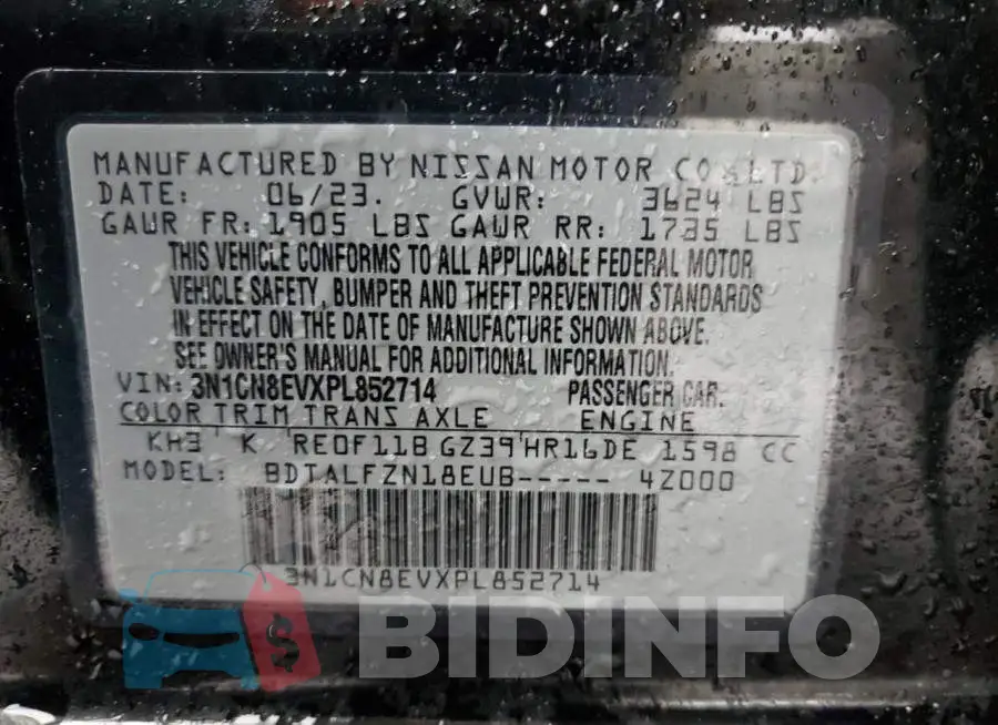 3N1CN8EVXPL852714 Photo# 12