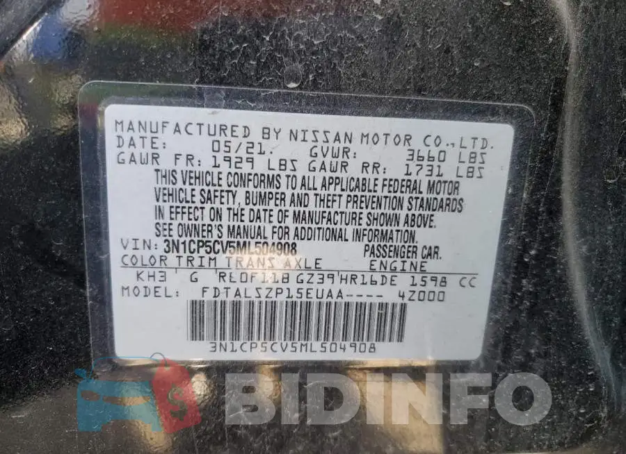 3N1CP5CV5ML504908 Photo# 13