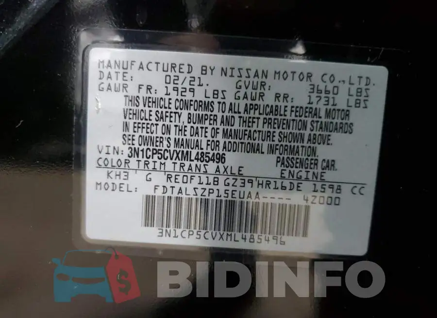 3N1CP5CVXML485496 Photo# 13