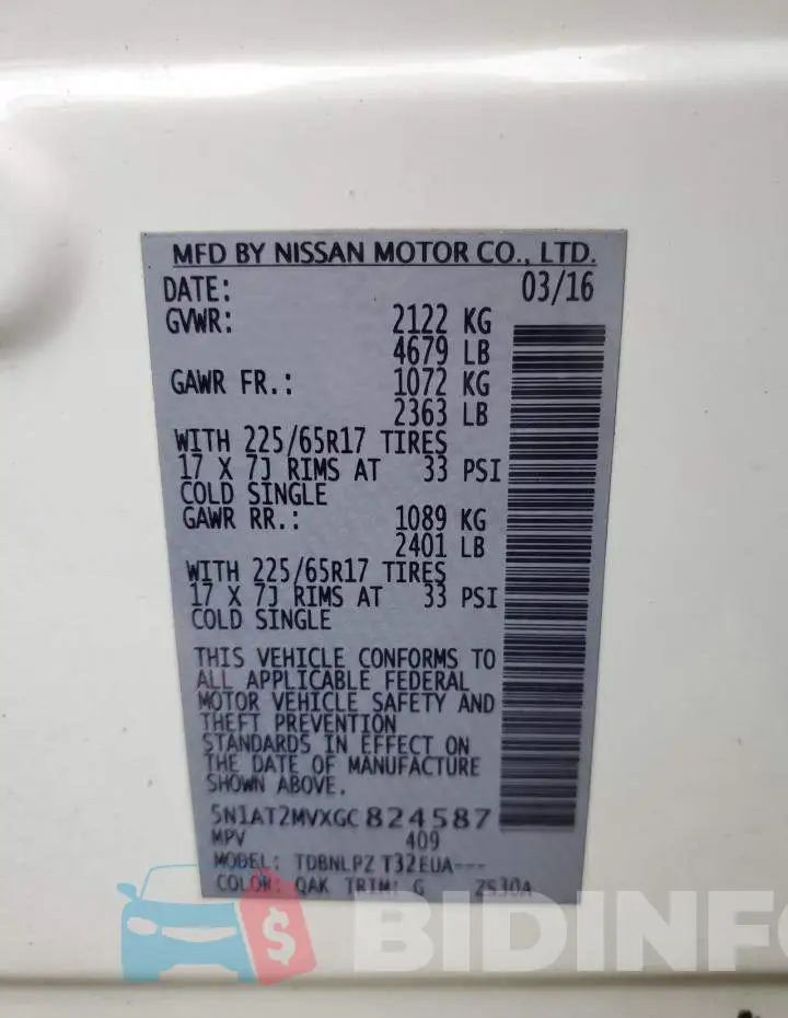 5N1AT2MVXGC824587 Photo# 12