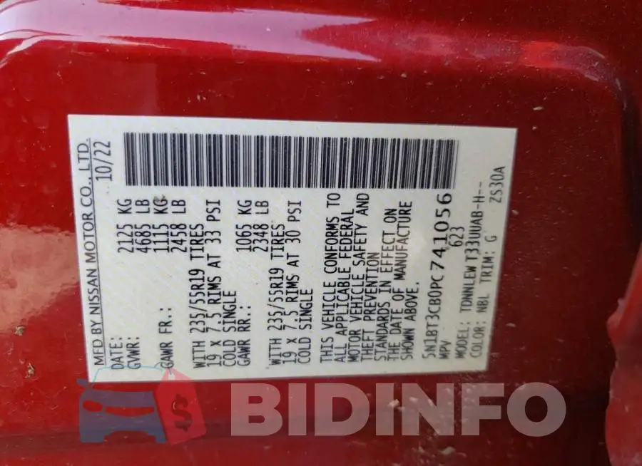 5N1BT3CB0PC741056 Photo# 13