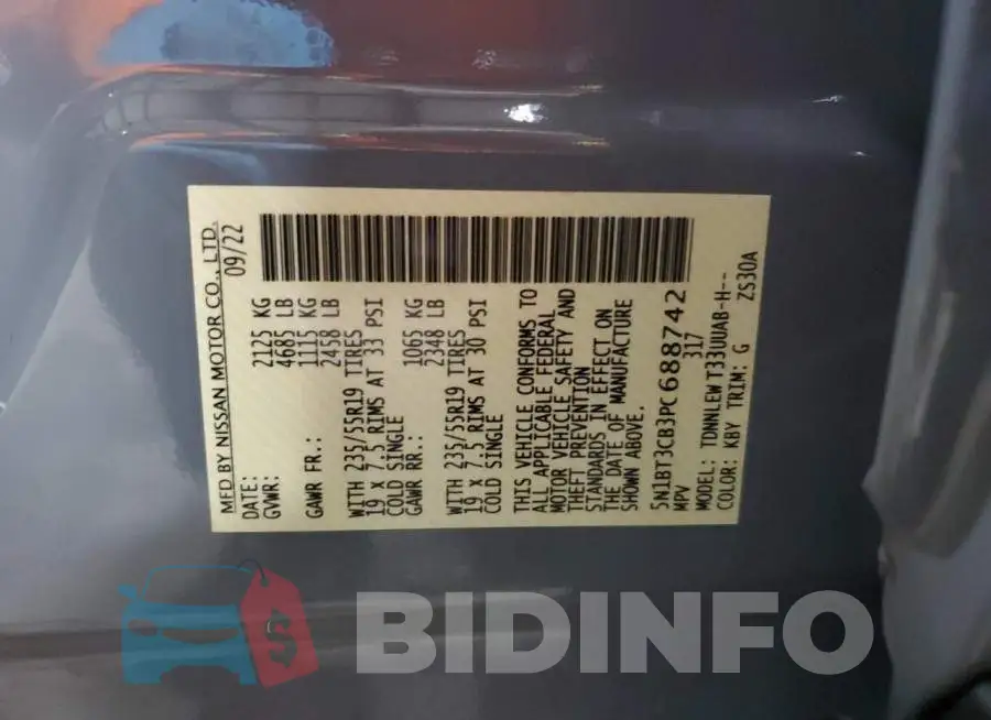 5N1BT3CB3PC688742 Photo# 14