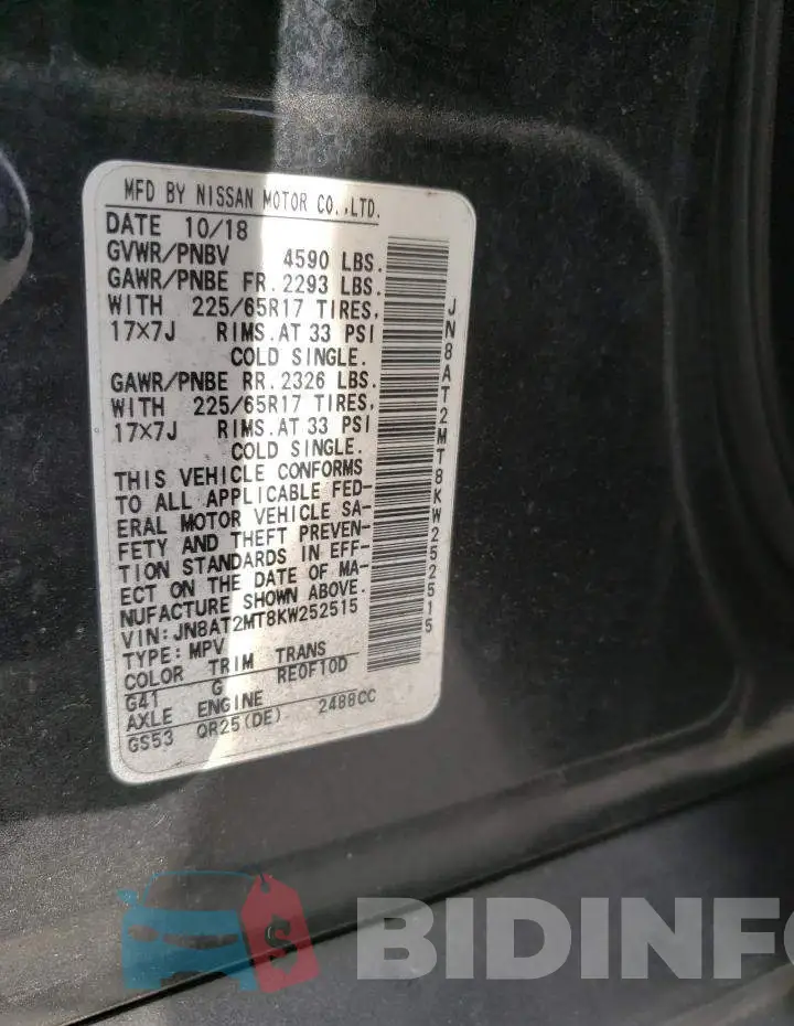 JN8AT2MT8KW252515 Photo# 14