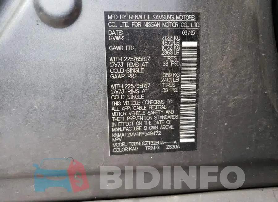KNMAT2MV4FP549472 Photo# 12
