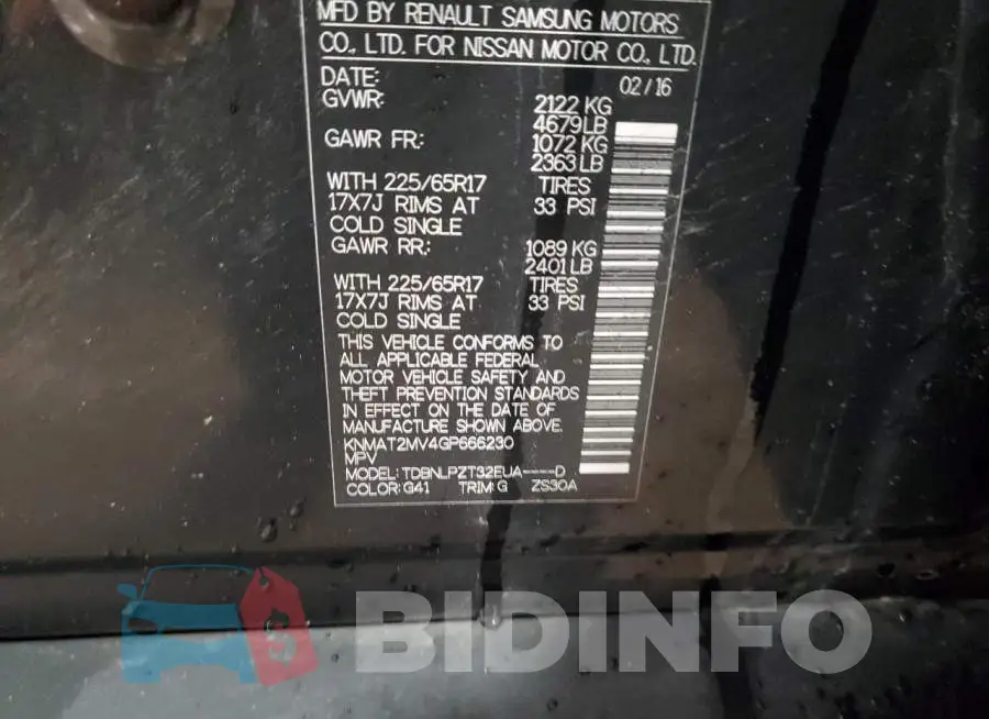 KNMAT2MV4GP666230 Photo# 12